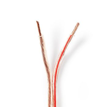 Speaker Cable | 2 x 4.00 mm² | Copper | 100.0 m | Round | PVC | Transparent | Reel