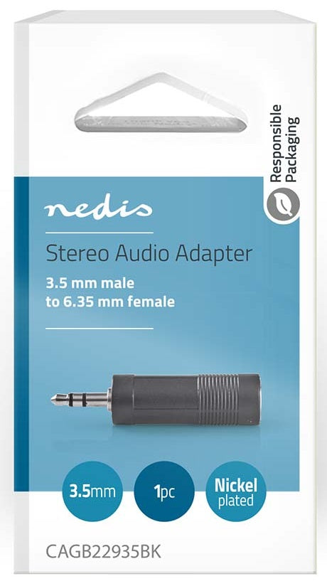 Adattatore audio stereo 3,5 mm maschio - 6,35 mm Femmina CAGB22935BK 5412810288212 ND2775