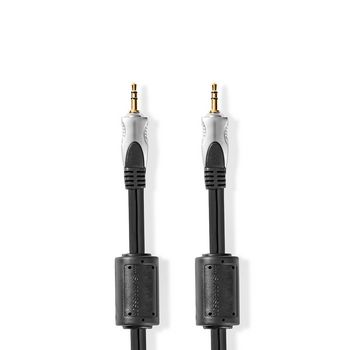 Stereo Audio Cable | 3.5mm Male | 3.5mm Male | Gold Plated | 5.00 m | Round | Anthracite | Clamshell