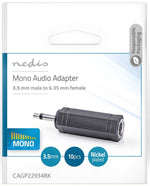 Adattatore audio mono 3,5 mm maschio - 6.35mm femmina confezione 10 pezzi CAGP22934BK 5412810298884 ND5202