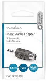 Adattatore audio mono Maschio da 3,5mm-Femmina RCA confezione da 10 pezzi  CAGP22965BK  5412810298860 ND3700