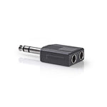 Adattatore audio stereo Maschio da 6,35 mm - 2x Femmina da 6,35 mm 10 pezzi Nero 5412810298808 541281029880 CAGP23940BK ND2520