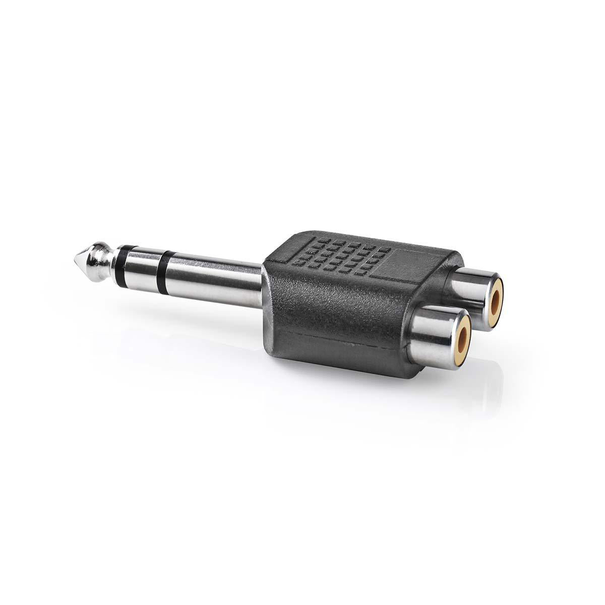 Adattatore audio stereo Maschio da 6,35 mm - 2x Femmina RCA 10 pezzi Nero 5412810298761 541281029876  CAGP23945BK ND2725
