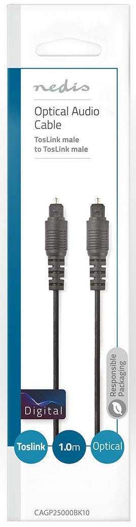 Cavo Audio Ottico | TosLink maschio - TosLink maschio | 1.0 m | Nero CAGP25000BK10 Codice EAN: 5412810281107 541281028110