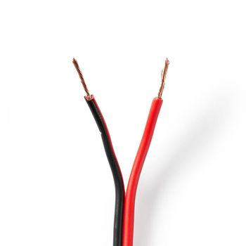 Speaker Cable | 2 x 0.75 mm² | CCA | 100.0 m | Round | PVC | Black / Red | Wrap