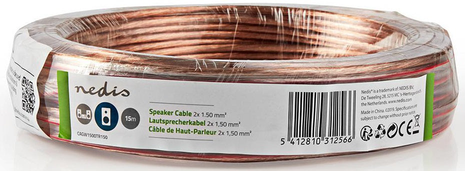 Cavo per Altoparlante 2x 1.50 mm² 15m 5412810312566 CAGW1500TR150 ND2810