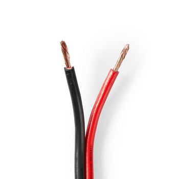 Speaker Cable | 2 x 2.50 mm² | CCA | 25.0 m | Round | PVC | Black / Red | Wrap