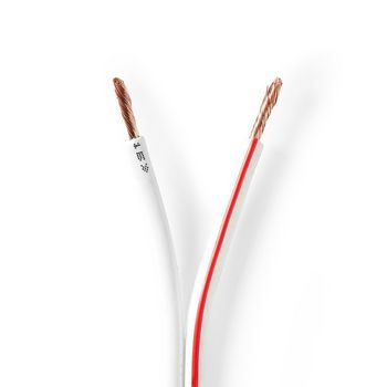 Speaker Cable | 2 x 2.50 mm² | CCA | 100.0 m | Round | PVC | White | Wrap