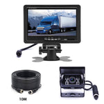F0505 Monitor per specchietto retrovisore con telecamera di backup per auto HD da 7 pollici con 18 LED IR, con cavo da 10 m, Single Camera