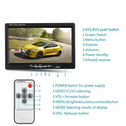 F0505 Monitor per specchietto retrovisore con telecamera di backup per auto HD da 7 pollici con 18 LED IR, con cavo da 10 m, Single Camera