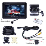 F0505 Monitor per specchietto retrovisore con telecamera di backup per auto HD da 7 pollici con 18 LED IR, con cavo da 10 m, Single Camera