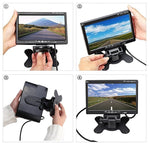 F0505 Monitor per specchietto retrovisore con telecamera di backup per auto HD da 7 pollici con 18 LED IR, con cavo da 10 m, Single Camera
