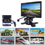 F0505 Monitor per specchietto retrovisore con telecamera di backup per auto HD da 7 pollici con 18 LED IR, con cavo da 10 m, Single Camera