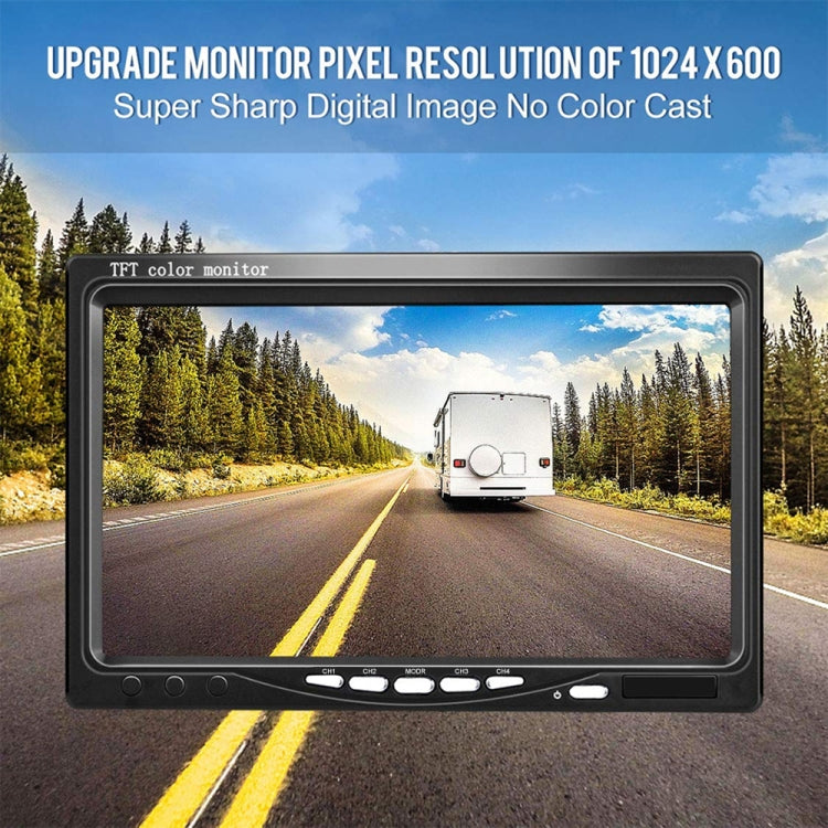 K0164 Monitor per retromarcia con quattro telecamere per visione notturna a infrarossi per auto HD da 7 pollici, K0164