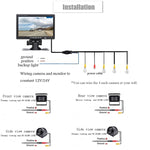 K0164 Monitor per retromarcia con quattro telecamere per visione notturna a infrarossi per auto HD da 7 pollici, K0164