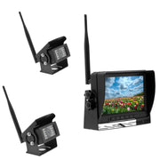 K0232 7 pollici 140 gradi grandangolare HD Car Rear View Backup Doppia fotocamera Monitor retrovisore Schermo diviso, K0232