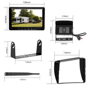 K0232 7 pollici 140 gradi grandangolare HD Car Rear View Backup Doppia fotocamera Monitor retrovisore Schermo diviso, K0232