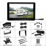 K0232 7 pollici 140 gradi grandangolare HD Car Rear View Backup Doppia fotocamera Monitor retrovisore Schermo diviso, K0232