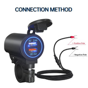ZH-723F5 Caricatore per auto doppio USB a ricarica rapida per telefono cellulare QC3.0 per auto/moto