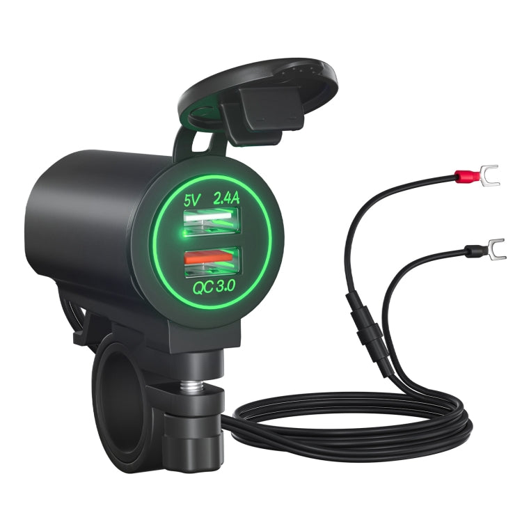 ZH-723F5 Caricatore per auto doppio USB a ricarica rapida per telefono cellulare QC3.0 per auto/moto