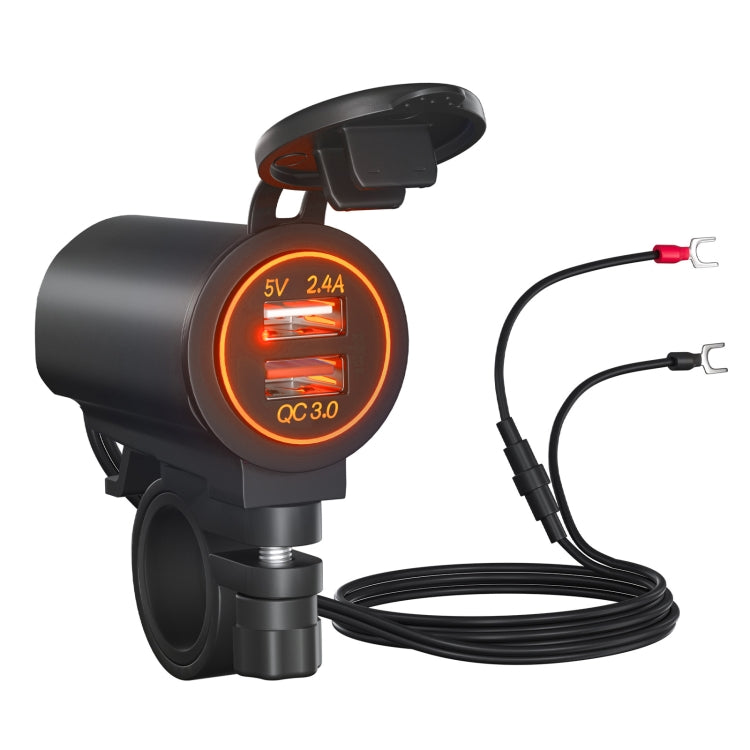 ZH-723F5 Caricatore per auto doppio USB a ricarica rapida per telefono cellulare QC3.0 per auto/moto