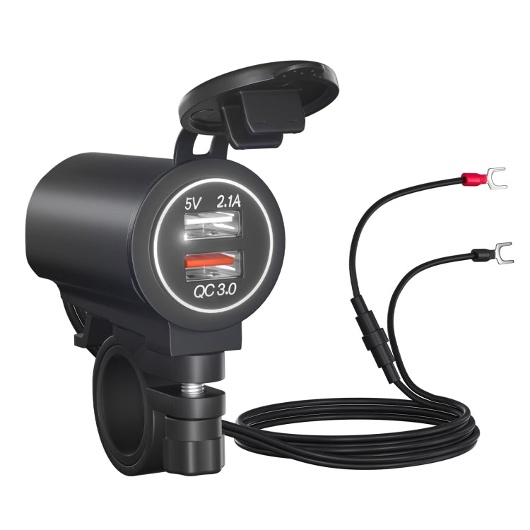 ZH-723F5 Caricatore per auto doppio USB a ricarica rapida per telefono cellulare QC3.0 per auto/moto