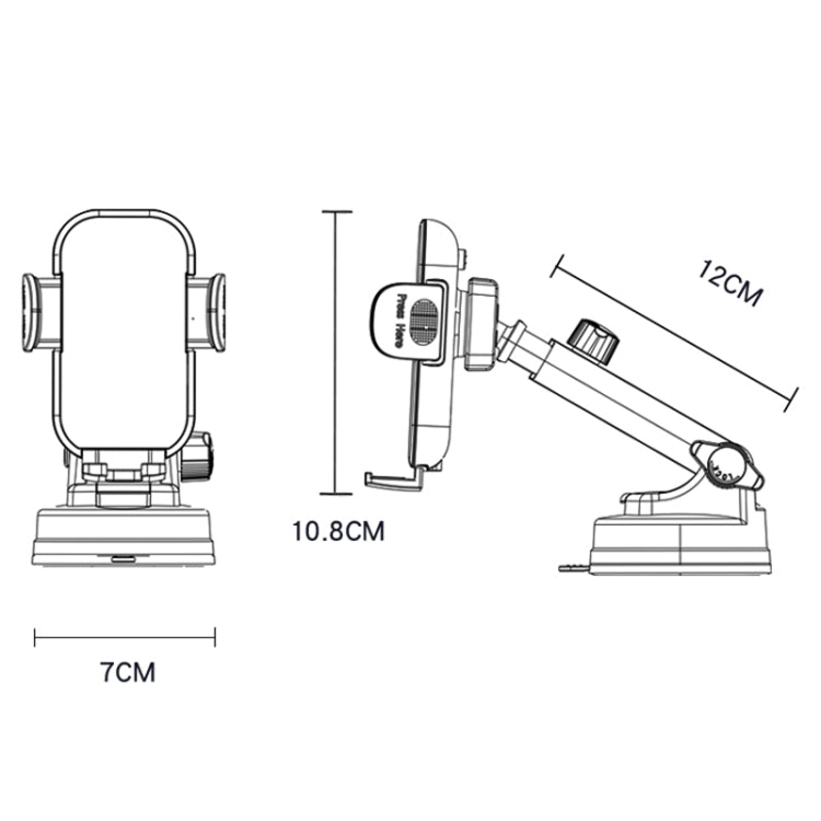 Yesido C197 15W 2 in 1 Set di supporti per auto con ricarica wireless a ventosa, C197