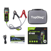 TopDiag BT400 Strumento diagnostico analizzatore intelligente per batteria per auto 4 in 1, TopDiag BT400