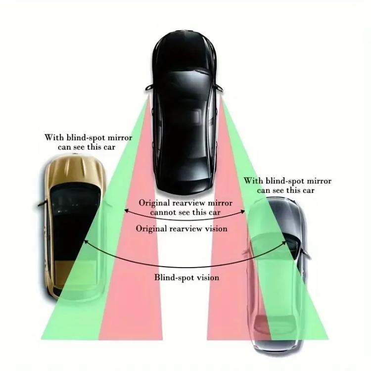 3R-091 Specchio grandangolare regolabile per punto cieco dell'auto, retrovisore sinistro, 3R-091 (Black), 3R-091