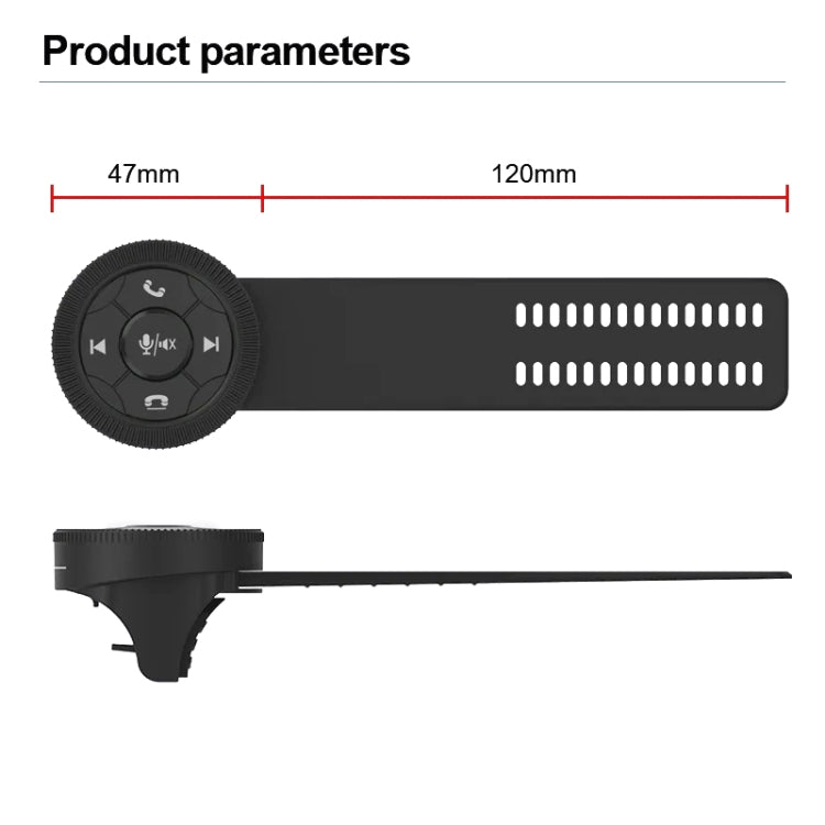 Telecomando universale per volante a forma di cinturino, telecomando multimediale per auto, pulsante wireless, Strap Shape Black, Strap Shape Silver