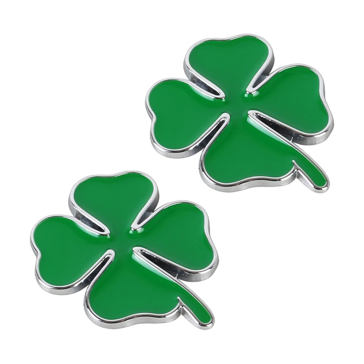 2 pezzi di quadrifoglio simbolo della fortuna distintivo etichettatura adesivo styling decorazione auto, dimensioni: 2x2x0,2 cm, Size: 2x2x0.2cm