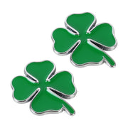 2 pezzi di quadrifoglio simbolo della fortuna distintivo etichettatura adesivo styling decorazione auto, dimensioni: 2x2x0,2 cm, Size: 2x2x0.2cm