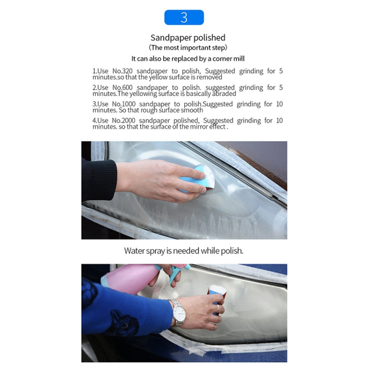 Set di liquidi per la riparazione dell'ingiallimento dei graffi dei fari dell'auto, capacità: 10 ml, 10ml