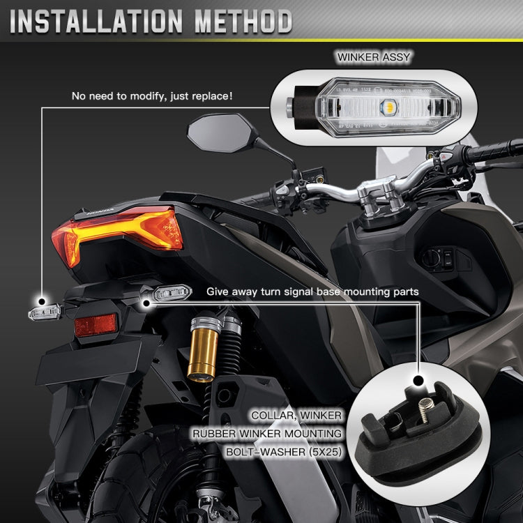2 pz Per Honda RS150 XRE300 CRF300 X-ADV Moto LED Indicatori di direzione, For Honda RS150