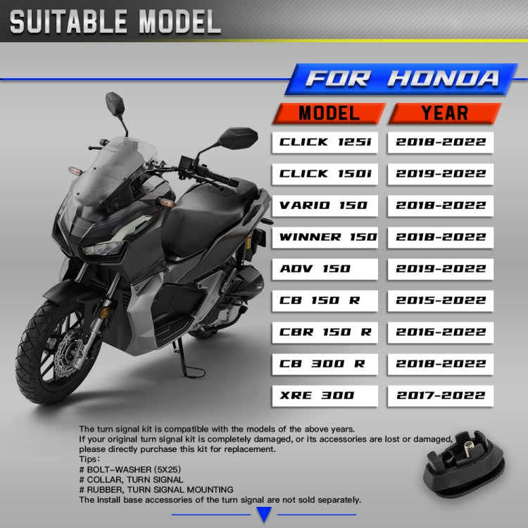 2 pz Per Honda RS150 XRE300 CRF300 X-ADV Moto LED Indicatori di direzione, For Honda RS150