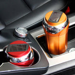 N12E Posacenere creativo per auto ad energia solare con luce e coperchio con accendisigari