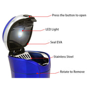 N12E Posacenere creativo per auto ad energia solare con luce e coperchio con accendisigari
