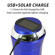 N12E Posacenere creativo per auto ad energia solare con luce e coperchio con accendisigari