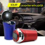 N12E Posacenere creativo per auto ad energia solare con luce e coperchio con accendisigari