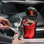 N12E Posacenere creativo per auto ad energia solare con luce e coperchio con accendisigari