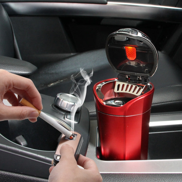 N12E Posacenere creativo per auto ad energia solare con luce e coperchio con accendisigari