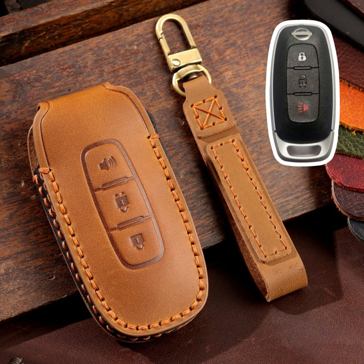 Per Nissan Teana / Ariya Custodia protettiva per chiave in pelle di vacchetta Hallmo a 3 pulsanti per clacson, 3-button Horn