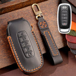 Per Nissan Teana / Ariya Custodia protettiva per chiave in pelle di vacchetta Hallmo Start a 5 pulsanti, 5-button Start