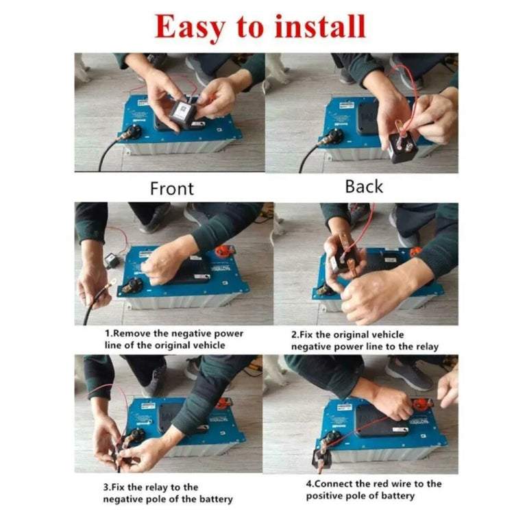 ZL180 12V 120A Relè per auto Relè isolatore batteria Reless remoto con clip batteria x 2 e telecomando x 2, 12V 120A   with Battery Clip x 2 & Remote Control x 2