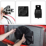 Auto 12V 40A 175-185 Gradi Termostato Doppio Elettrico Ventola di Raffreddamento Cablaggio Kit Sensore Relè, Electric Cooling Fan Wiring Relay