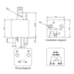 Relè avviamento auto 12V 200A con accessori, 12V
