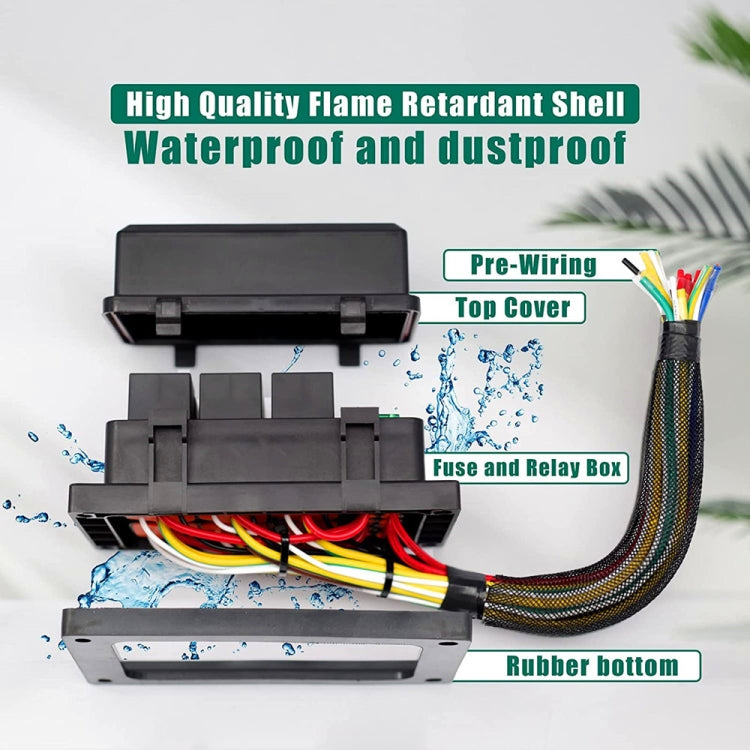 24V 5 pin auto 6 slot scatola fusibili relè impermeabile con cavo, 24V 5 Pin