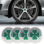 Adesivo decorativo per mozzo ruota modello quadrifoglio auto 4 in 1 argento, diametro: 5,8 cm, Four Leaf Clover Pattern Silver