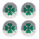 Adesivo decorativo per mozzo ruota modello quadrifoglio auto 4 in 1 argento, diametro: 5,8 cm, Four Leaf Clover Pattern Silver