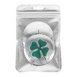 Adesivo decorativo per mozzo ruota modello quadrifoglio auto 4 in 1 argento, diametro: 5,8 cm, Four Leaf Clover Pattern Silver